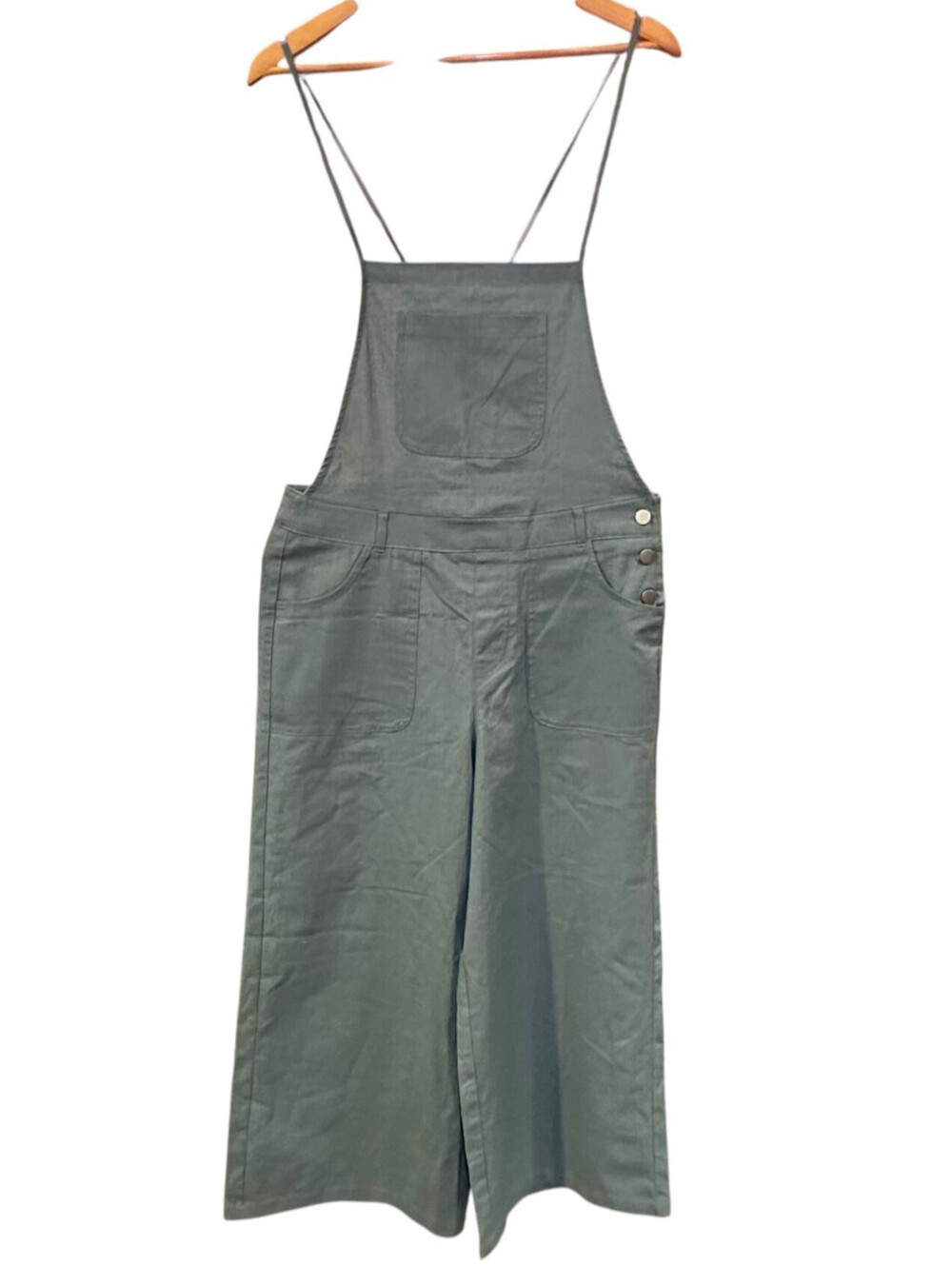 Zenana S Sage Wide Leg Overalls Bib Pocket Cross Back Spaghetti Strap
